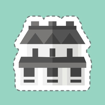 Sticker line cut Town House. related to Accommodations symbol. simple design editable. simple illustration vector