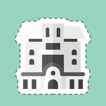 Sticker line cut Condominium. related to Accommodations symbol. simple design editable. simple illustration vector
