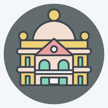 Icon Stately Home. related to Accommodations symbol. color mate style. simple design editable. simple illustration vector