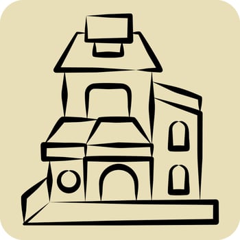 Icon Duplex. related to Accommodations symbol. hand drawn style. simple design editable. simple illustration vector