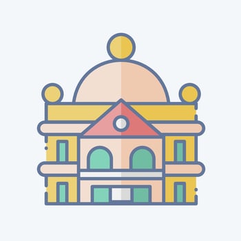 Icon Stately Home. related to Accommodations symbol. doodle style. simple design editable. simple illustration vector