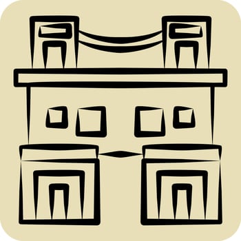 Icon Town Home. related to Accommodations symbol. hand drawn style. simple design editable. simple illustration vector