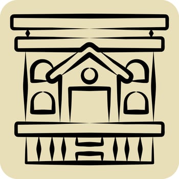 Icon Mobile Home. related to Accommodations symbol. hand drawn style. simple design editable. simple illustration vector