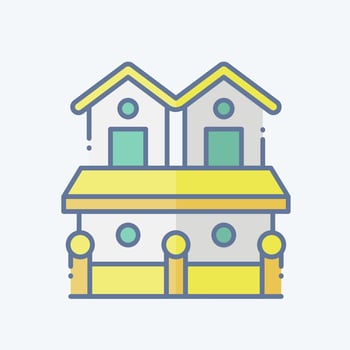 Icon Town House 2. related to Accommodations symbol. doodle style. simple design editable. simple illustration vector