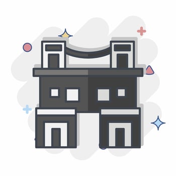 Icon Town Home. related to Accommodations symbol. comic style. simple design editable. simple illustration vector