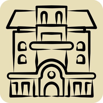 Icon Condominium. related to Accommodations symbol. hand drawn style. simple design editable. simple illustration vector