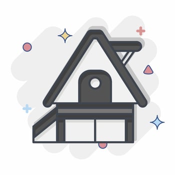 Icon Vacation Home. related to Accommodations symbol. comic style. simple design editable. simple illustration vector
