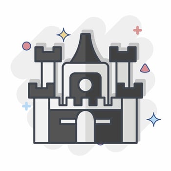 Icon Castle. related to Accommodations symbol. comic style. simple design editable. simple illustration vector