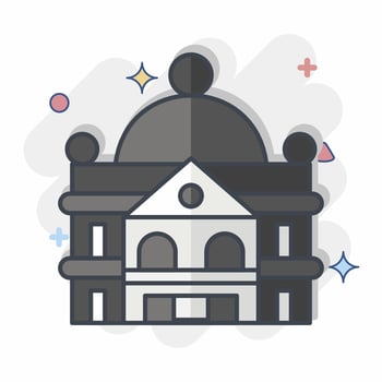 Icon Stately Home. related to Accommodations symbol. comic style. simple design editable. simple illustration vector