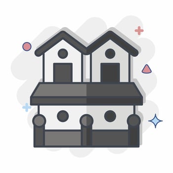 Icon Town House 2. related to Accommodations symbol. comic style. simple design editable. simple illustration vector
