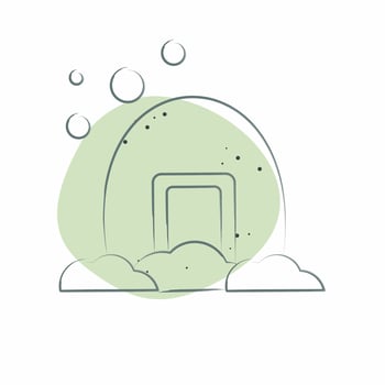Icon Igloo. related to Accommodations symbol. Color Spot Style. simple design editable. simple illustration vector