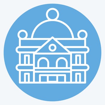 Icon Stately Home. related to Accommodations symbol. blue eyes style. simple design editable. simple illustration vector