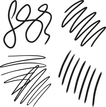 Paint strokes in abstract style on black background. vector