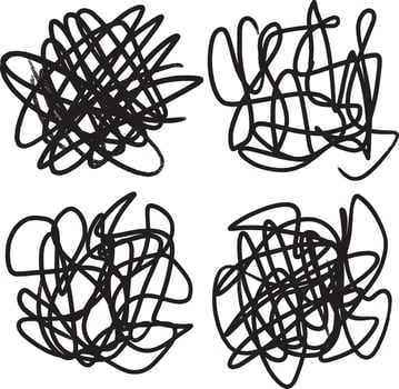 Paint strokes in abstract style on black background. vector