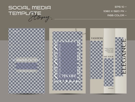 Modern minimalis fashion design for social media story template vector