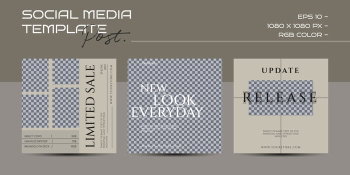 Minimalist fashion design for social media Post template vector