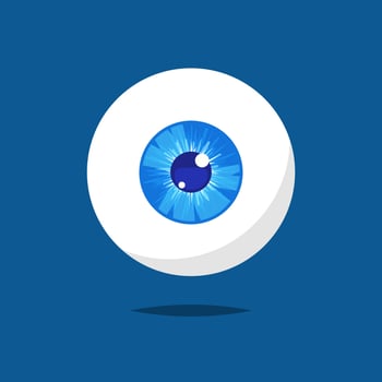Human eyeball vector isolated on white background