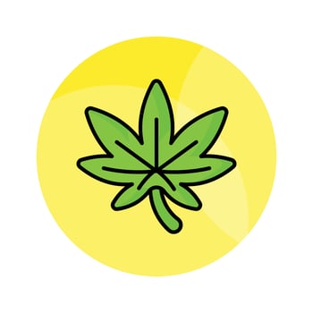 An icon of cannabis leaf in trendy style, isolated on white background vector