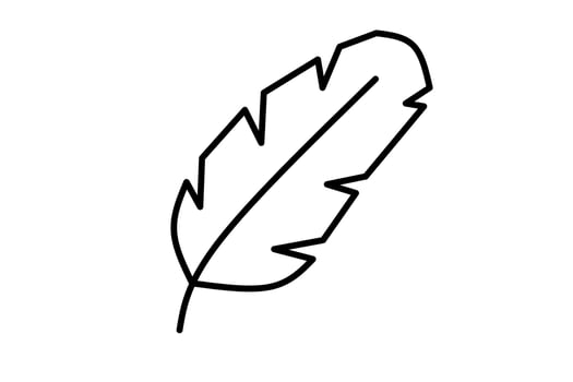 Leaves line drawing isolated on white background. Vector illustration.