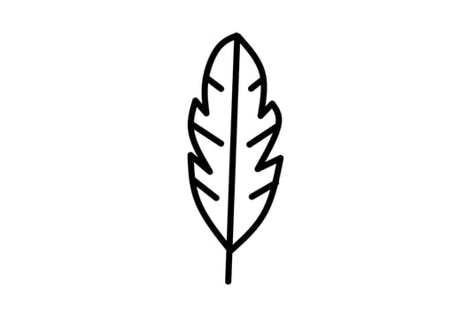 Leaves line drawing isolated on white background. Vector illustration.