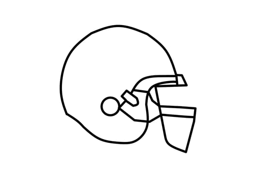 helmet line drawing isolated on white background. Vector illustration.