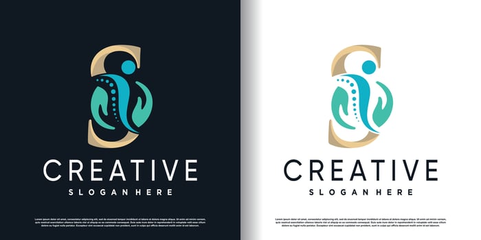 initial s logo design with creative and massage concept premium vector