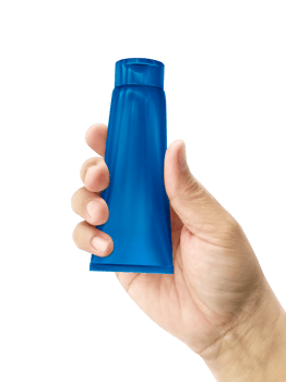 Hand holding Cosmetic plastic tube, transparent background png
