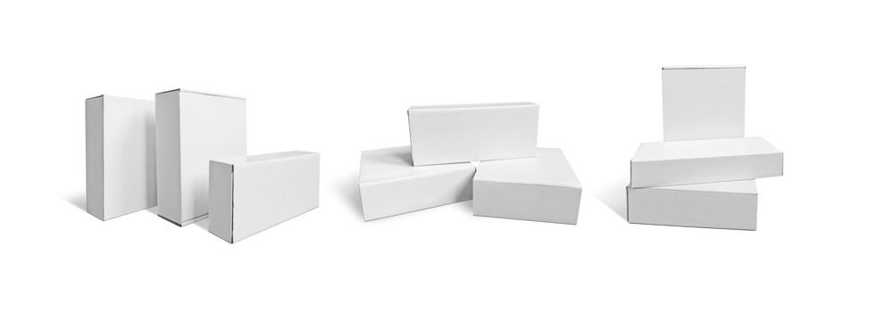 Set of White box tall shape product packaging. transparent background png