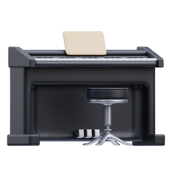 Piano Music Tools 3D illustration png