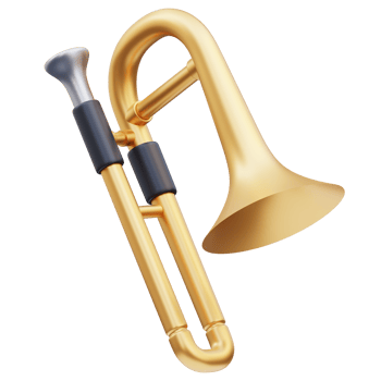 Trombone Music Tools 3D illustration png