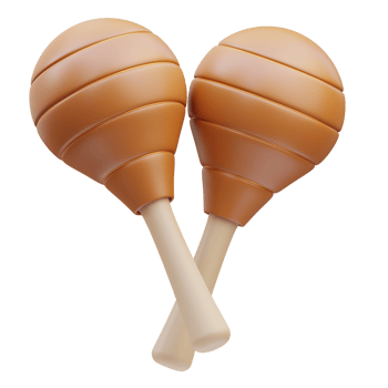 Maracas Music Tools 3D illustration png