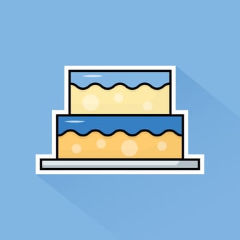 Illustration Vector of Blue Cake in Flat Design