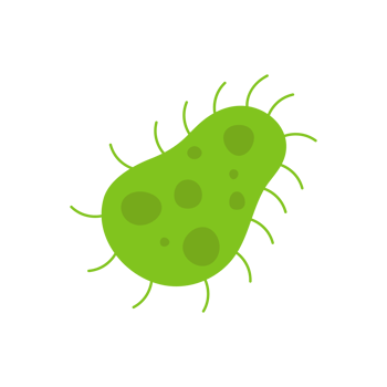 Flat Virus, germ and bacteria, microorganism type and super bug illustration. png