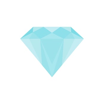 diamond flat design vector illustration. Gem jewel logo symbol sign. Vector illustration image. Isolated on white background.