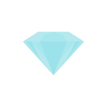 diamond flat design vector illustration. Gem jewel logo symbol sign. Vector illustration image. Isolated on white background.