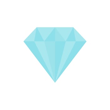 diamond flat design vector illustration. Gem jewel logo symbol sign. Vector illustration image. Isolated on white background.