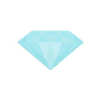 diamond flat design vector illustration. Gem jewel logo symbol sign. Vector illustration image. Isolated on white background.