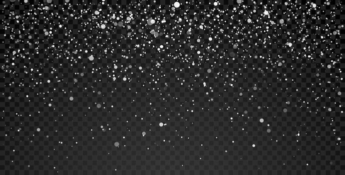 Snowfall background. Christmas holiday decoration with snow. Vector illustration