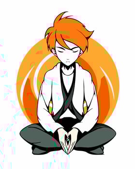 Asian man praying vector