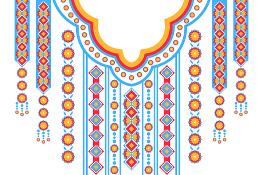 ethnic collar lace pattern traditional on black background. Necklace embroidery abstract vector illustration. Designs for fashion, fashion men, fashion women, kaftan, collar pattern, necklace pattern