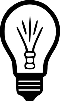 Lamp bulb black outlines vector illustration