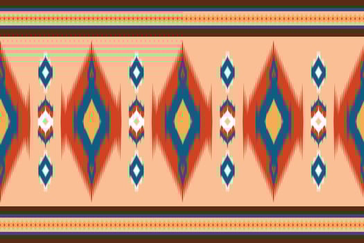Uzbek ikat pattern and fabric in Uzbekistan. Abstract background for wallpaper, textures, textile, wrapping paper. vector