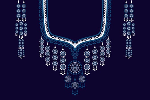 ethnic collar lace pattern traditional on black background. Necklace embroidery abstract vector illustration. Designs for fashion, fashion men, fashion women, kaftan, collar pattern, necklace pattern