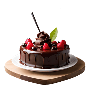 chocolate cake with cherries generative with AI png
