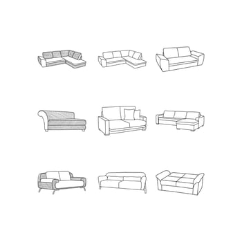 Furniture Sofa set icon collection, vector design and illustration template, logo for your company