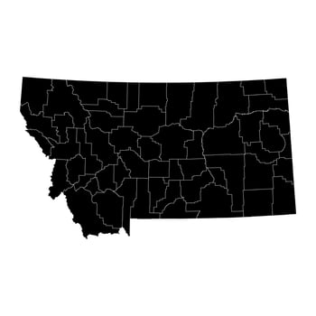 Montana state map with counties. Vector illustration.