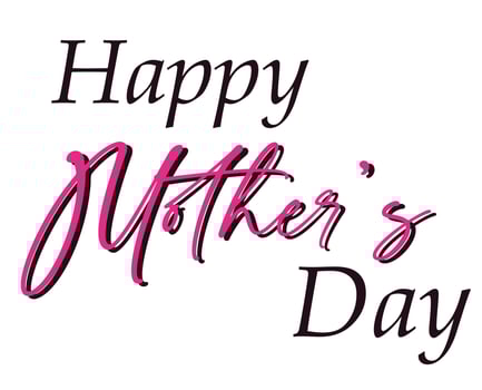 Challigraphy Happy Mother's Day Pink Black vector