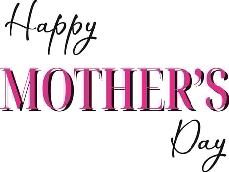 Challigraphy Happy Mother's Day Pink Black vector