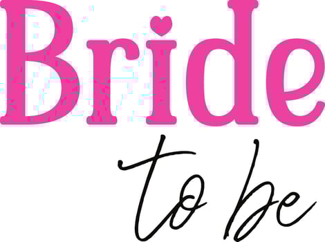 Bride to Be Blush Pink Sign Calligraphy vector