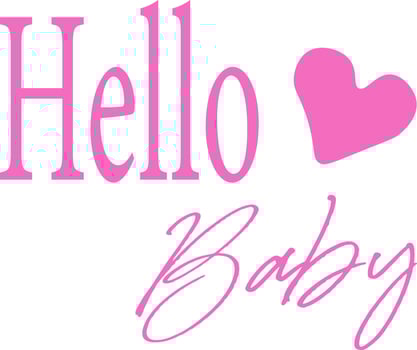 Hello Baby Blush Pink Sign Calligraphy vector